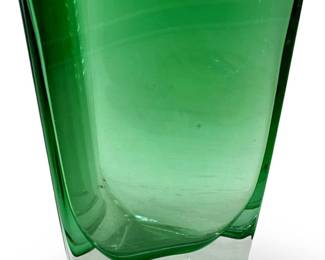 Vintage Green Art Glass Vase
