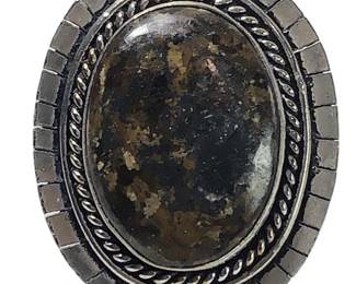Vintage Sterling Silver Petrified Wood Ring
