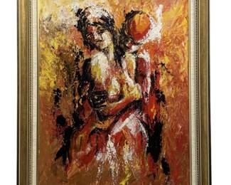 Signed Stephen G. Rhodes Abstract Oil on Panel
