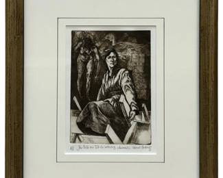 AP Vintage Signed Leonard Leibowitz Etching
