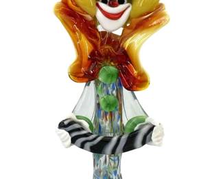 Vintage Murano Art Glass Clown Sculpture
