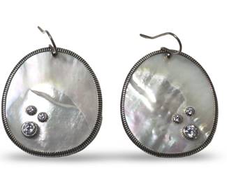 Pair Silpada Sterling Mother of Pearl Earrings
