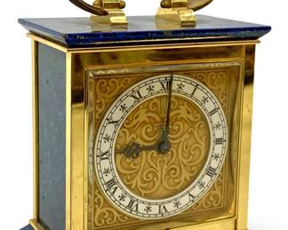 Small Luxor Brass Swiss Mantle Clock
