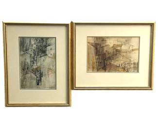 2pc F. Donald Blake Mixed Media
