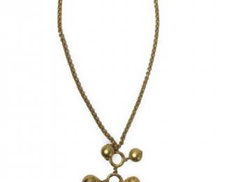 Poogi Paris Gold Tone 5 Teardrop Pendant Necklace
