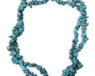Outstanding 2 Strand Turquoise Nugget Necklace
