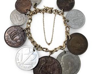 Fabulous Vintage 14K Gold Foreign Coin Bracelet
