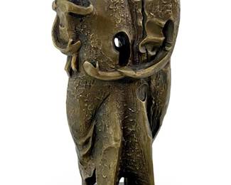 Signed Salvador Dali Abstract Bronze Family Art
