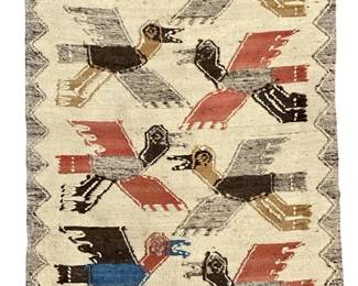 Vintage Native American Hand Woven Pictoral Rug
