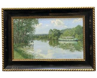 Signed John Modesitt Lake Acrylic on Canvas
