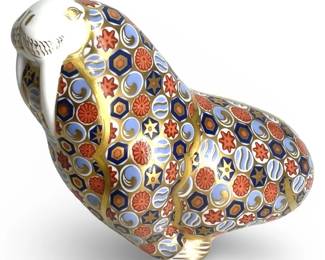 Rare Royal Crown Derby Walrus Porcelain Figure
