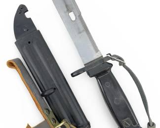 Vintage East German AM Bayonet Knife & Scabbard
