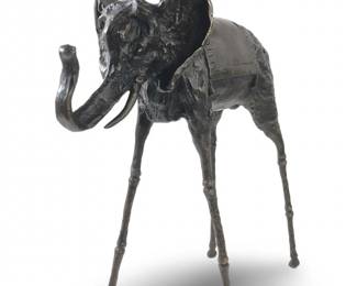 Signed Salvador Dali Long Legged Elephant Bronze
