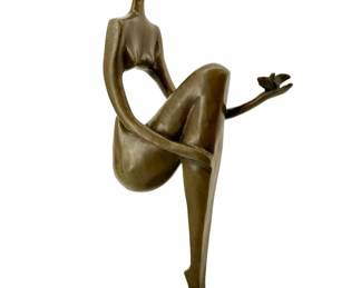 Picasso Inspired “Nude with Dove” Bronze Sculpture
