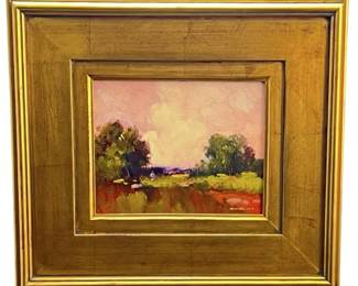 Signed Monique Sakellarios Oil On Board
