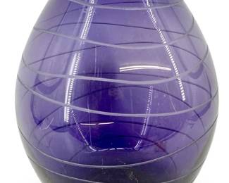 Vintage Purple Art Glass Vase
