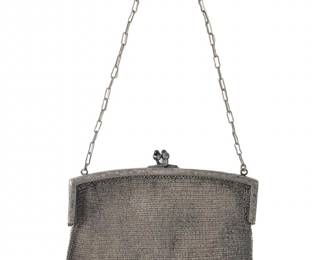 Antique German Silver Mesh Chain Mail Purse
