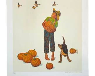AP Norman Rockwell Autumn Lithograph
