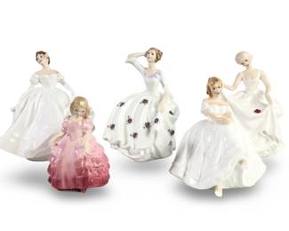 (5) Royal Doulton Porcelain Women Figurines
