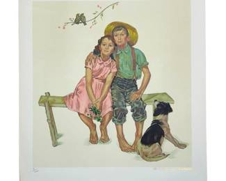 AP Norman Rockwell “Spring Love" Lithograph
