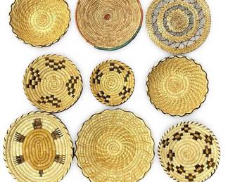 9pc Native American Woven Basket Collection
