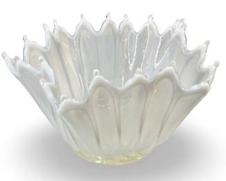 Fostoria Heirloom White Opalescent Art Glass Bowl
