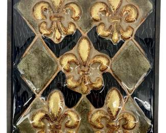 Fused Glass ‘Fleur De Lis' Art Glass Wall Decor
