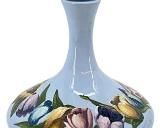 Vintage Signed BGK Painted Porcelain Decanter
