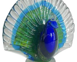 Vintage Murano Glass Style Peacock
