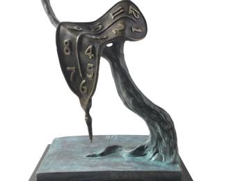 Salvador Dali The Profile Of Time Bronze Sculpture
