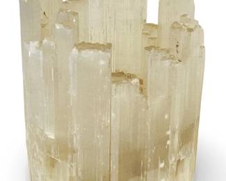 Vintage Selenite Crystal Candle Holder
