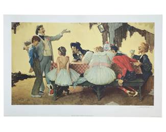 Signed Norman Rockwell “Willie Takes a Step" Litho
