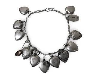 Iconic Puffy Heart Sterling Silver Charm Bracelet
