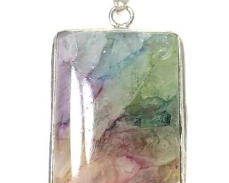 Sterling Multi Solar Quartz Gemstone Pendant
