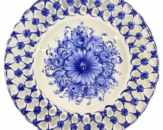 1976 Signed Vestal Portuguese Porcelain Art Plate
