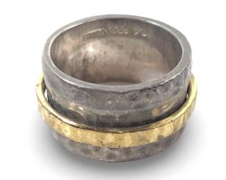Silpada Hammered Oxidized Sterling Spinner Ring
