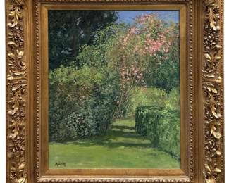 Signed John Modesitt Garden Acrylic on Canvas
