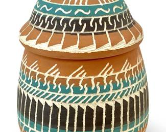 Signed Antonio Tsuzie Etched Ceramic Pottery
