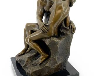 Vintage Bronze Auguste Rodin “The Kiss" Sculpture
