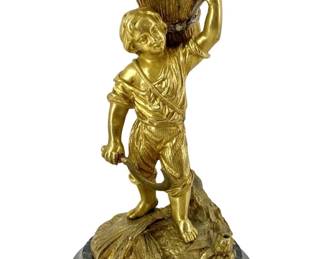 Vintage Brass Figural Boy Match Safe/Striker
