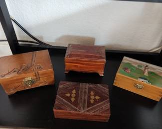 Various wooden boxes