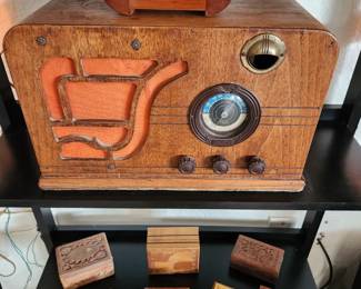 Various wooden boxes