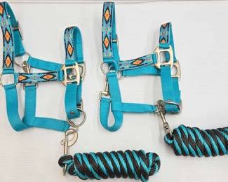 5250 NEW 2 Aztec Print Nylon Pony Halter Lead Ropes