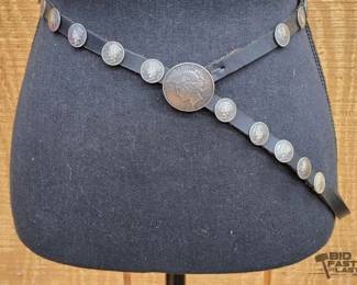 1558 Mercury Dime Belt with Silver Peace Dollar Buckle