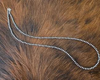 1372 Sterling Silver Pawn Bead Necklace