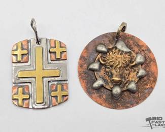 1410 Buffalo and Gypsy Cowgirl Cross Pendants