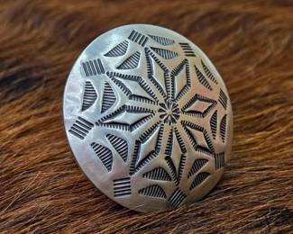 1342 Sterling Silver Engraved Statement Ring