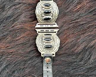 1274 Sterling Silver Black Onyx Apple Watch Wrist Bands, 60.71g