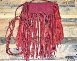 112 AUTHENTIC Kuero By Alexandra Red Fringe Crossbody Purse