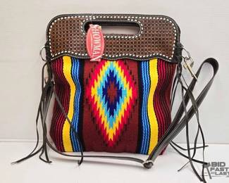 5324 NEW Showman Tooled Handle Saddle Blanket Handbag